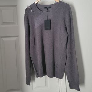 NWT - IRO Grey Distressed Sweater sz L